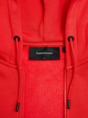 Brilliant Red W Original Small Logo Zip Hood