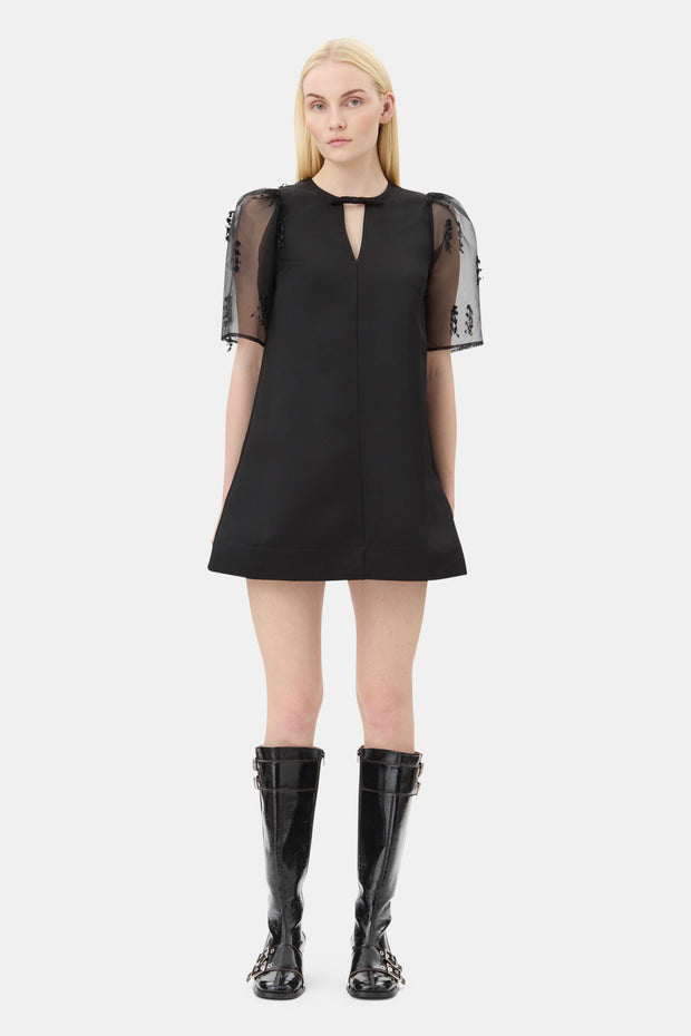 Sort Fringed Oranganza Mini Dress - Stilshoppen