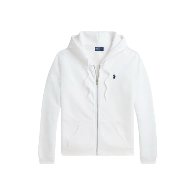 Hvit Fleece full zip hoodie