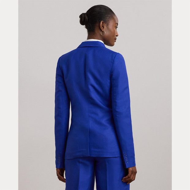 Blå Linen Blend Twill Blazer