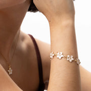 Adeline Pink Enamel Flower Chain Bracelet