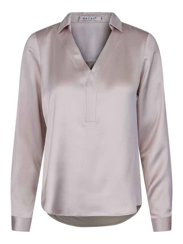 Ecry Satin V-neck blouse - Stilshoppen