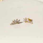 Zubi Crystal Leaf Ear Climber Earrings