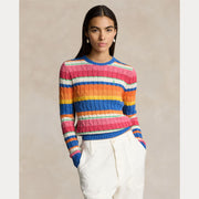 Multifarget Stripe Cable Crewneck - Stilshoppen