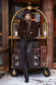 Mørk Brun Faux Fur Classic Jacket - Stilshoppen