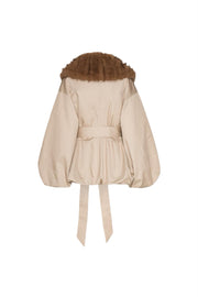 Creme Faux Fur Collar Jacket