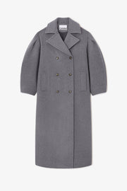 Grå Peacoat Wool Long Coat - Stilshoppen