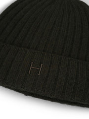 Black Cashmere Rib Beanie - Stilshoppen