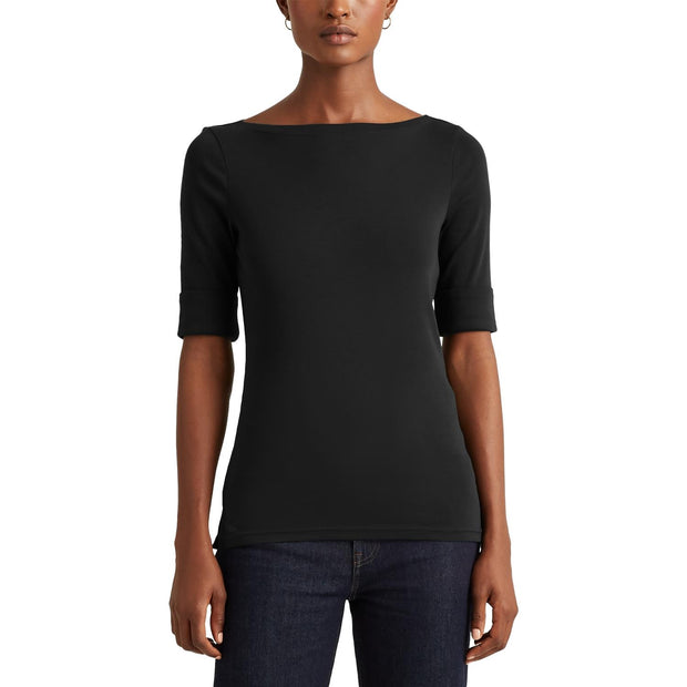 Sort Boatneck Top - Stilshoppen