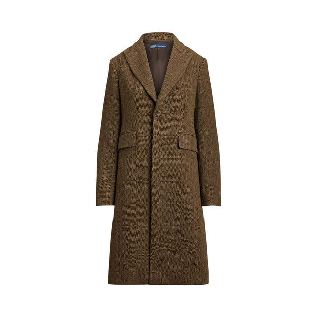 Brun Wool Blend Herringbone Coat