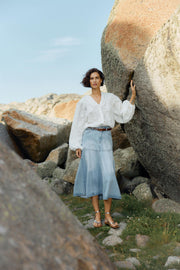 Lyseblått Malibu Denim Skirt