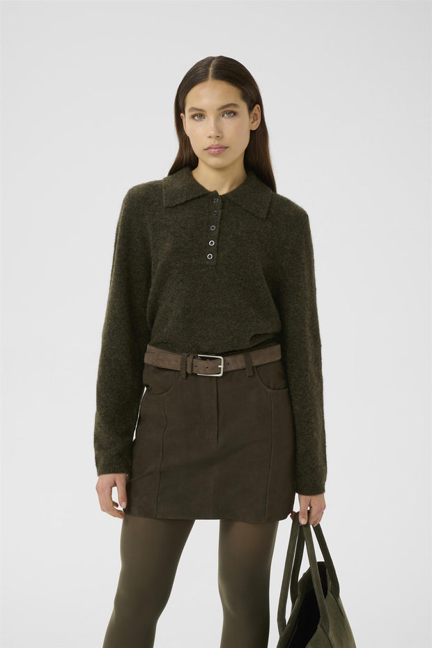 Olive GZalpha Polo Pullover - Stilshoppen