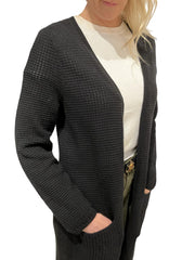 Black Gilet long cardigan - Stilshoppen