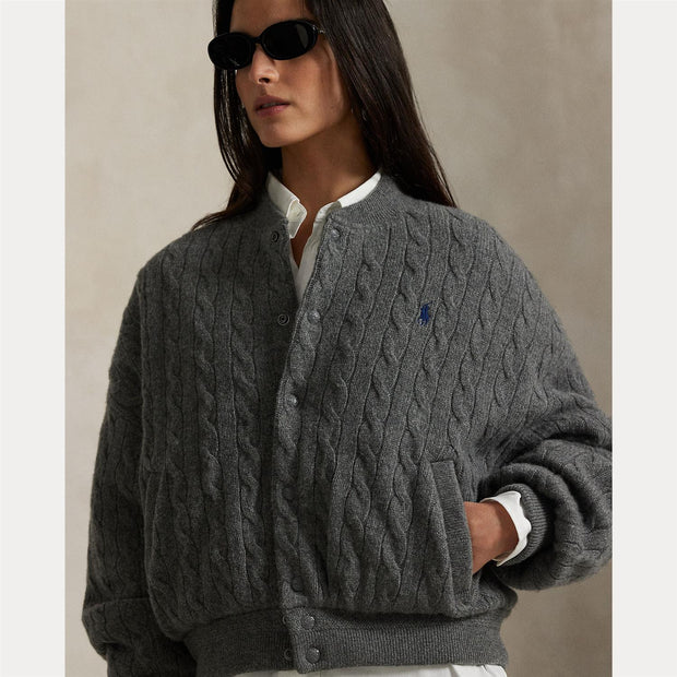 Cabel knitted Bomber Jacket - Stilshoppen