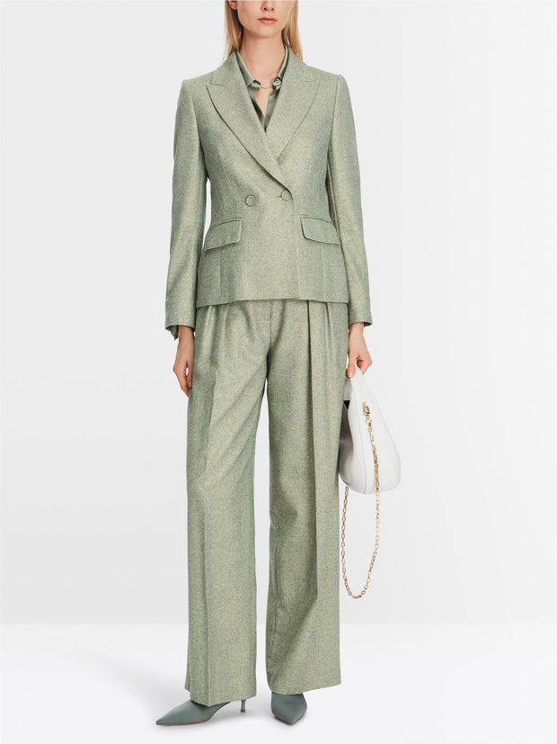 Grønn Herringbone Blazer - Stilshoppen