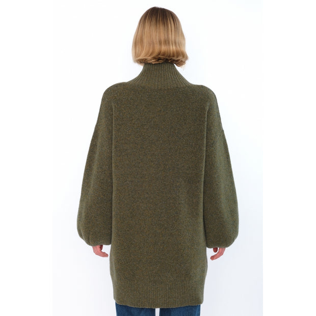 Grønn Fam Patch Long Sweater - Stilshoppen