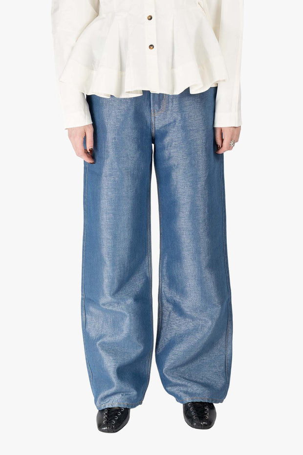 Blå Shiny Welt Denim Izay