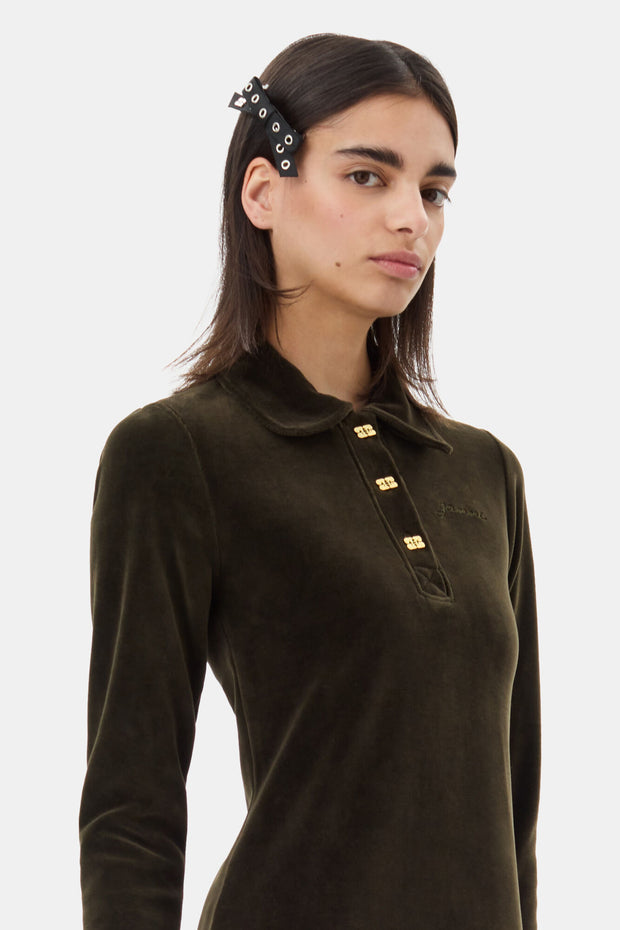 Sort Eyelet Bow Barette Satin - Stilshoppen