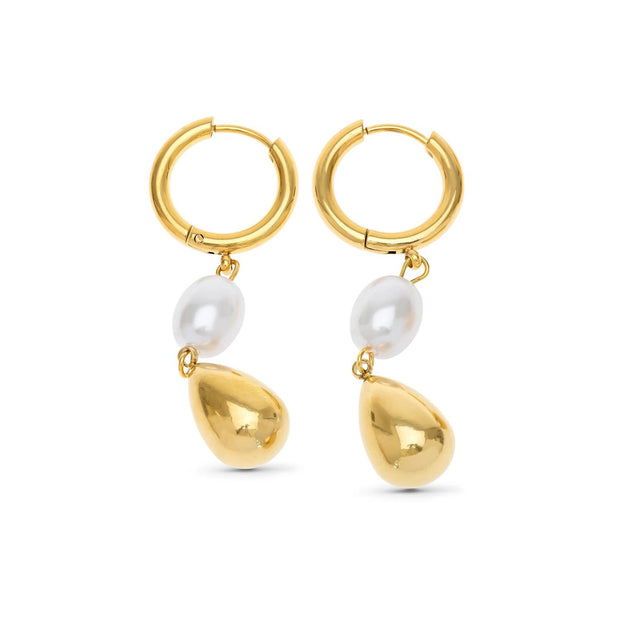Laura Pearl Hoop Earrings