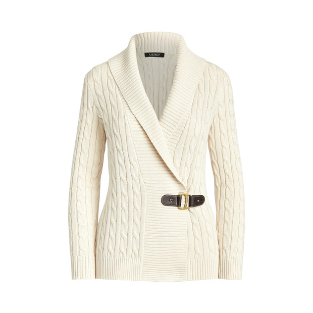 Creme Buckled cardigan - Stilshoppen