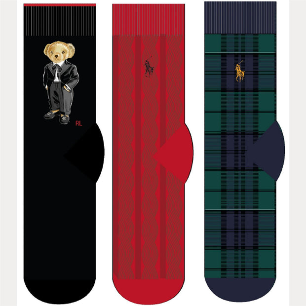 Multi Polo Bear sock 3 pack gift set - Stilshoppen