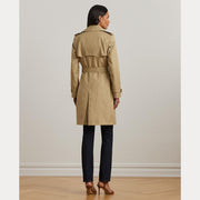 Beige Double Breasted Blend Trench Coat