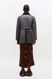 Sort Shiny Quilt Midi Jacket