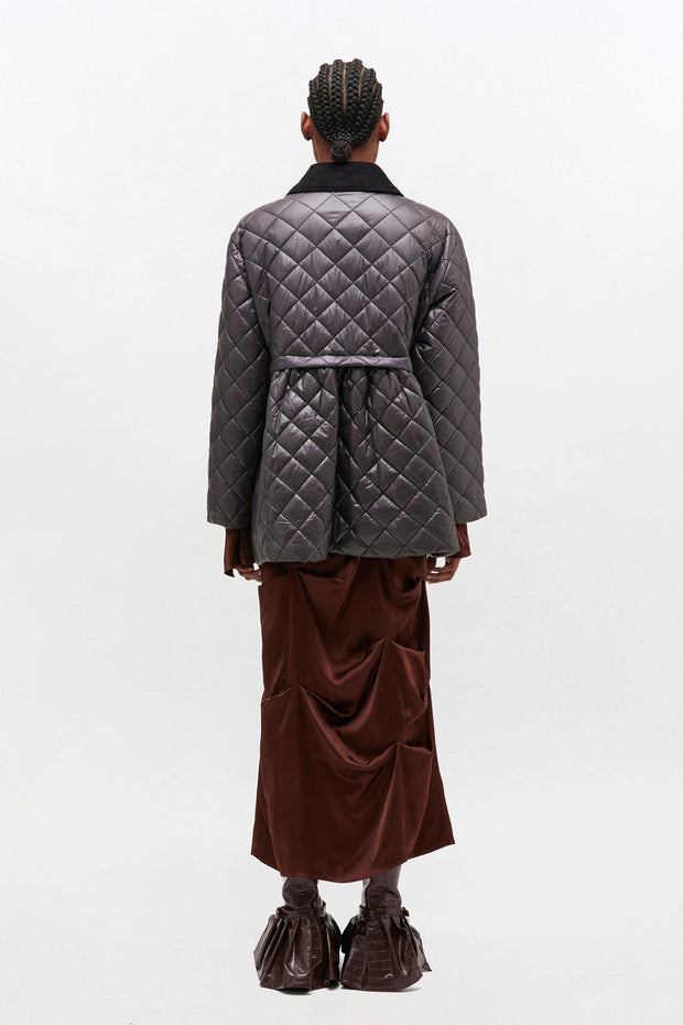 Sort Shiny Quilt Midi Jacket