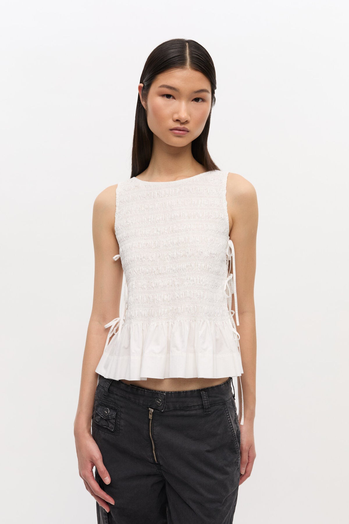 Cotton Poplin Tie String Top