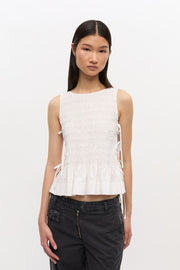 Cotton Poplin Tie String Top