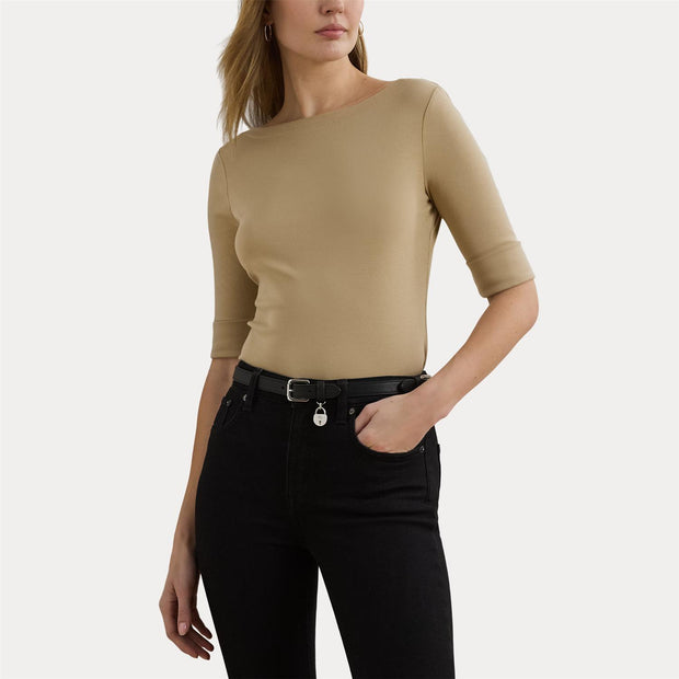 Beige Judy Boatneck Top - Stilshoppen