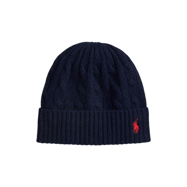 Navy Cabel Knit wool hat - Stilshoppen