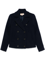 Blå Fitted Wool Peacoat - Stilshoppen