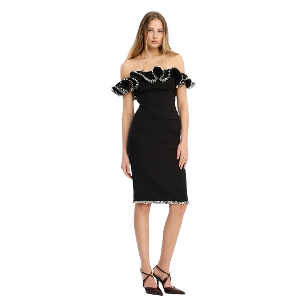 Sort Crepe Midi Skirt
