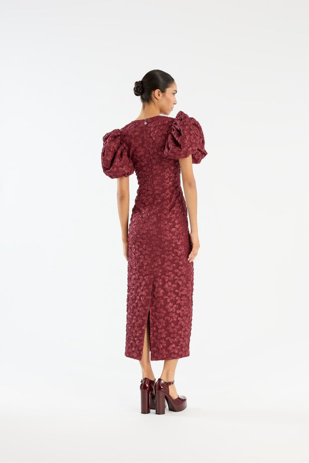 Jacquard Midi Puffy Dress - Stilshoppen
