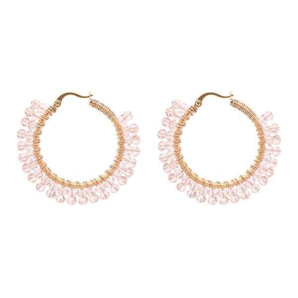 Gull/pink Glam Loop Medium øredobber - Stilshoppen