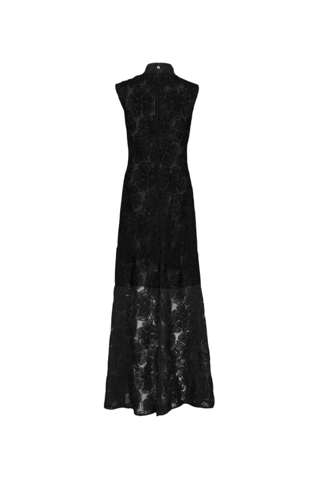 Sort Flower Mesh Maxi Dress - Stilshoppen