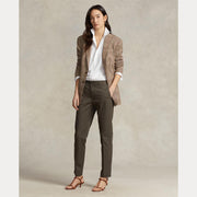 Olive Cropped Slim Fit Twill Chino Pant - Stilshoppen