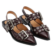 Burgunder Feminine Buckle Ballerina Naplack