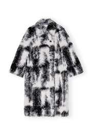 Sort/hvit  Faux Fur Coat - Stilshoppen