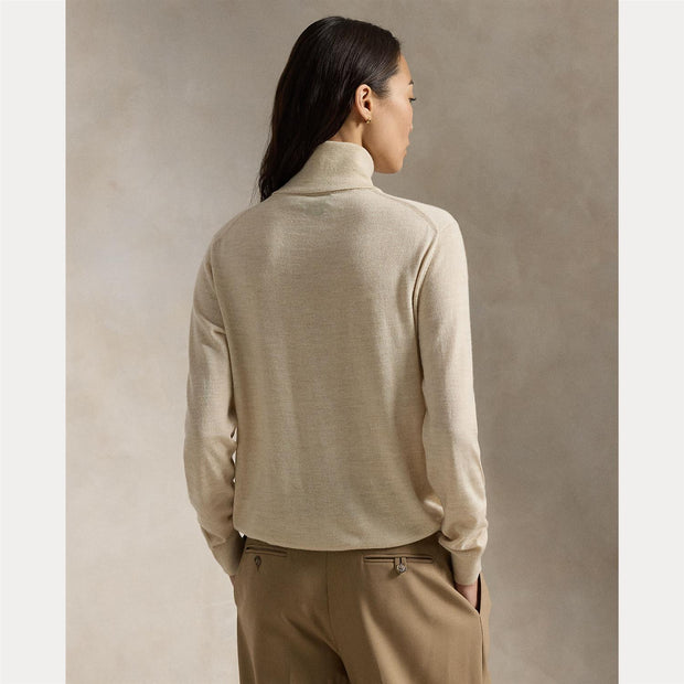 Lys beige Wool Turtlenecke Sweater - Stilshoppen