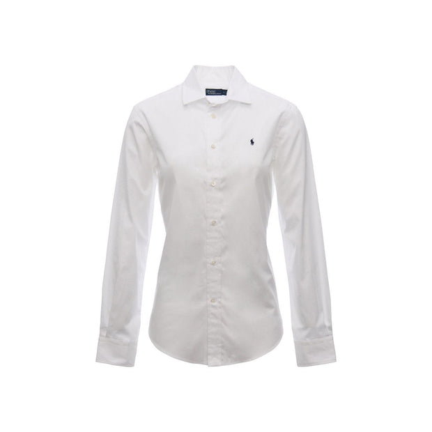 Hvit LS Crlte ST-Long Sleeve Button Front Shirt - Stilshoppen
