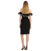 Sort Crepe Ruffle Top - Stilshoppen