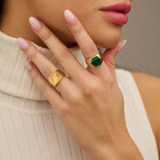 Gull Malachite Hex Ring