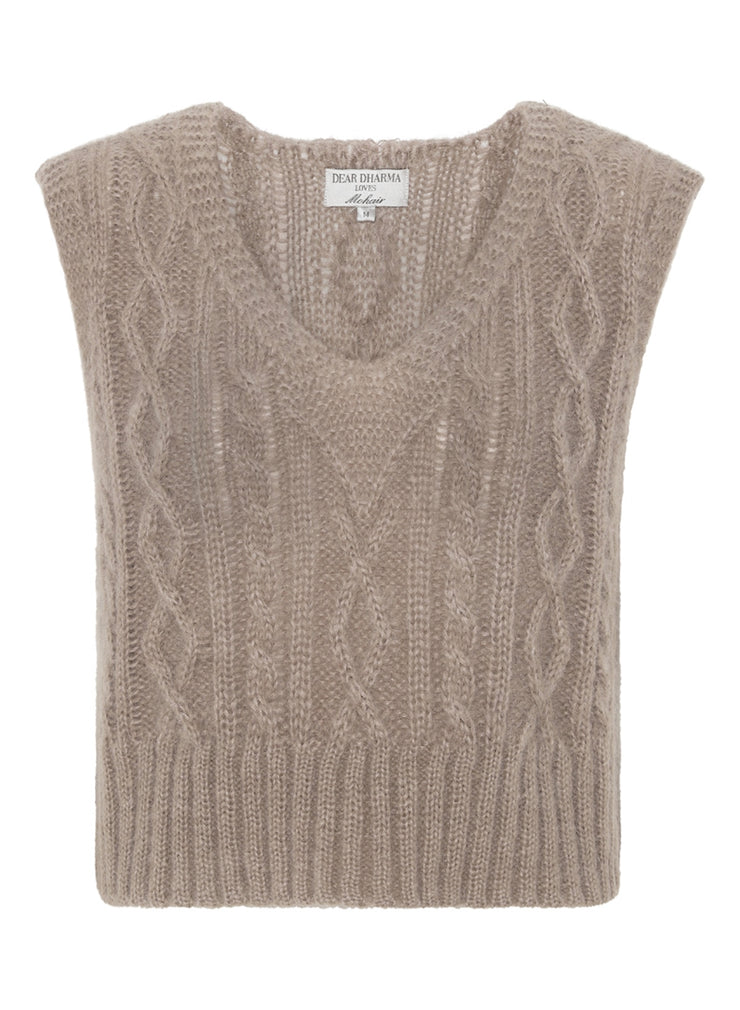 Taupe Cable vest