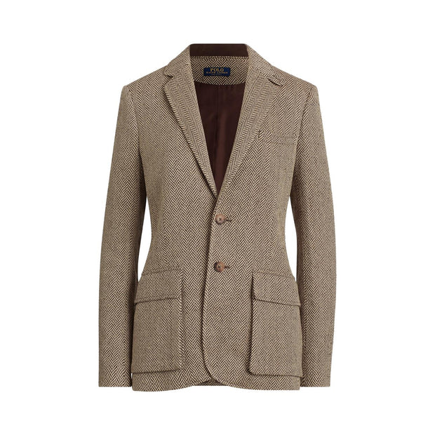 Brown/Tan Herringbone blazer - Stilshoppen