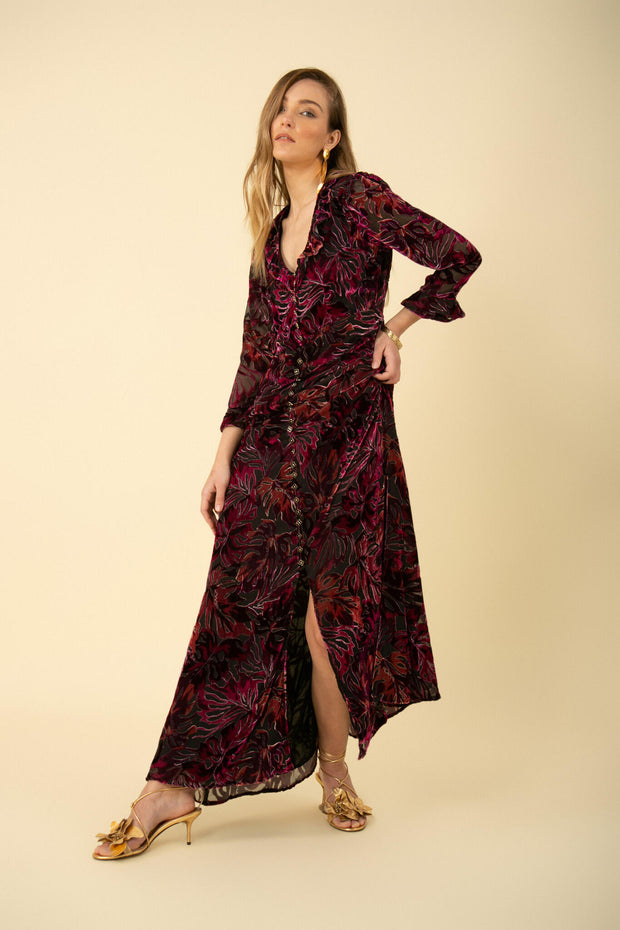 Raspberry Stella Long Dress