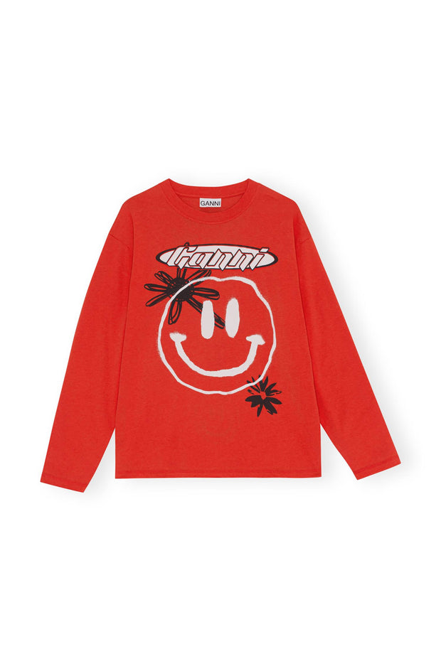 Fiery Red Light Jersey Relaxed Long Sleeve T-shirt - Stilshoppen