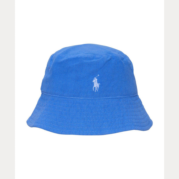 Blå linen bucket hat - Stilshoppen