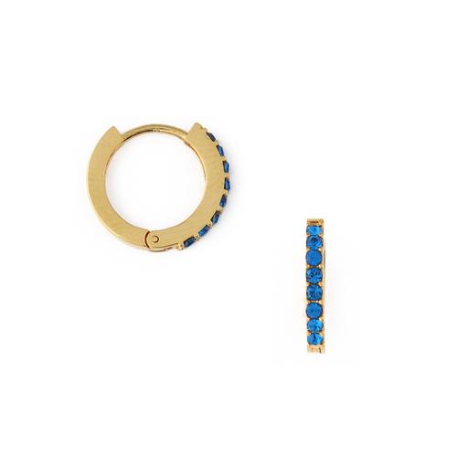 Blå CAPRI PAVE HUGGIE HOOP EARRINGS - Stilshoppen